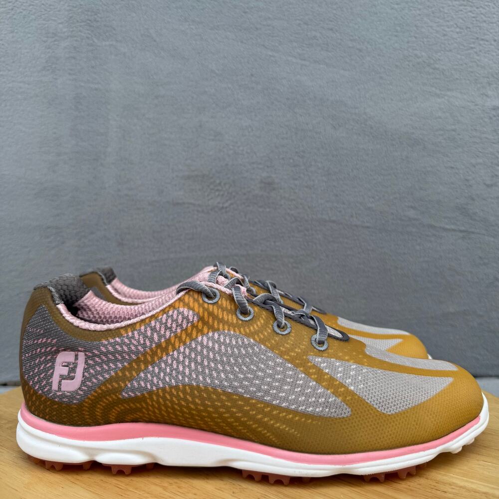 FootJoy Empower 9800 Gold/Gray/Pink Lace-Up Golf Shoes Women’s Size 8N US - Picture 3 of 8